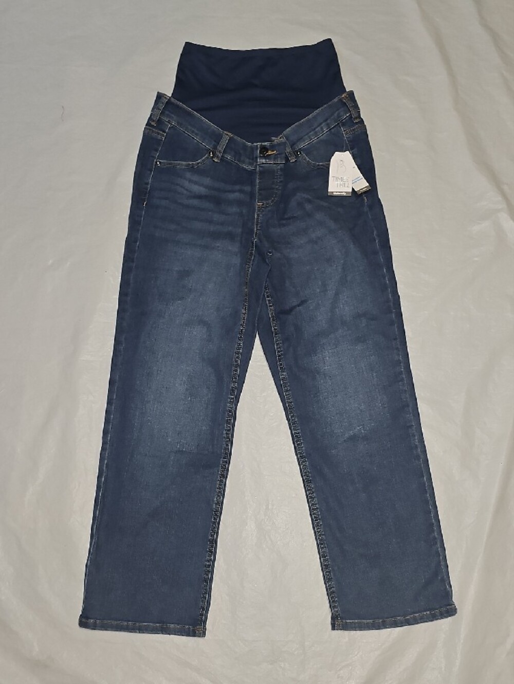 Time and Tru Size Medium 8-10 Maternity Straight-Leg Jeans, Comfort Belly Band